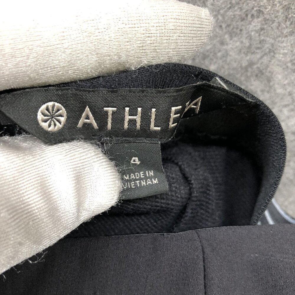 Athleta Black Ankle Pants Womens Size 4 Mid Rise Split Hems Slim Dress Pant - Picture 8 of 9
